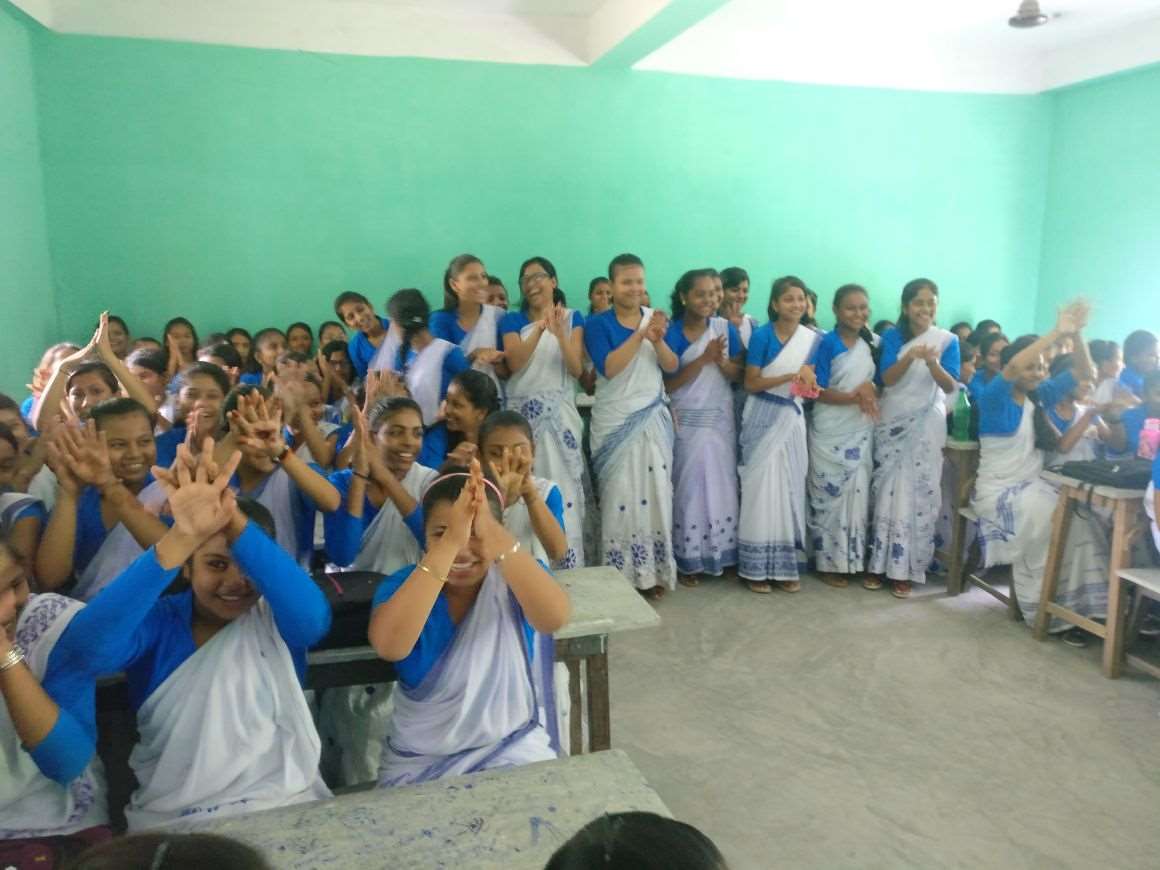 Training Of The School Going Adolescent Girls In
Barpeta On Hand Washing Steps